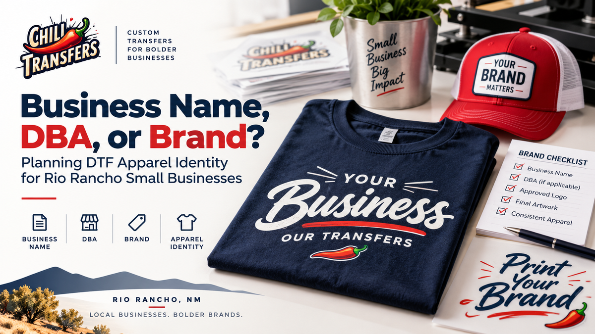 Business Name, DBA, or Brand? Planning DTF Apparel Identity for Rio Rancho Small Businesses