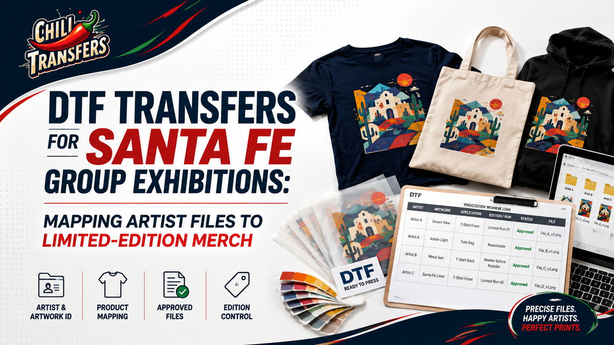DTF Transfers for Santa Fe Group Exhibitions: Mapping Artist Files to Limited-Edition Merch