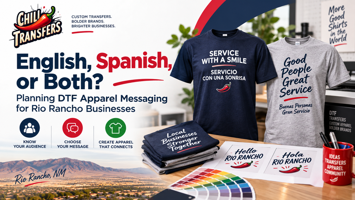 English, Spanish, or Both? Planning DTF Apparel Messaging for Rio Rancho Businesses