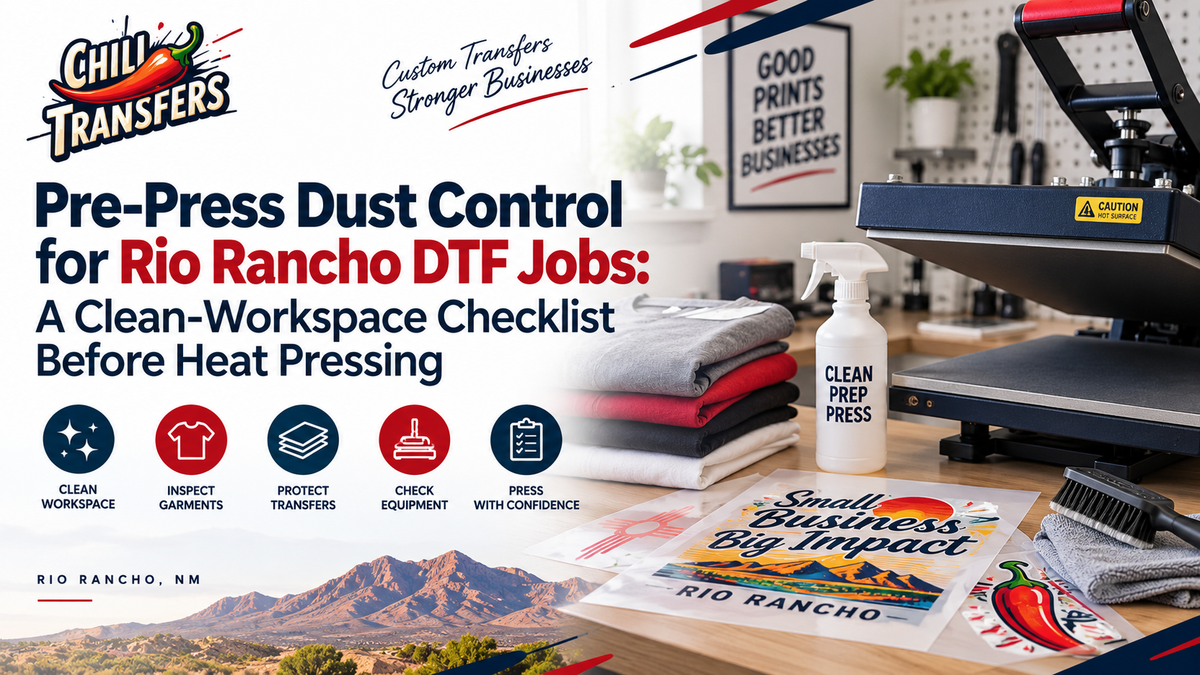 Pre-Press Dust Control for Rio Rancho DTF Jobs: A Clean-Workspace Checklist Before Heat Pressing