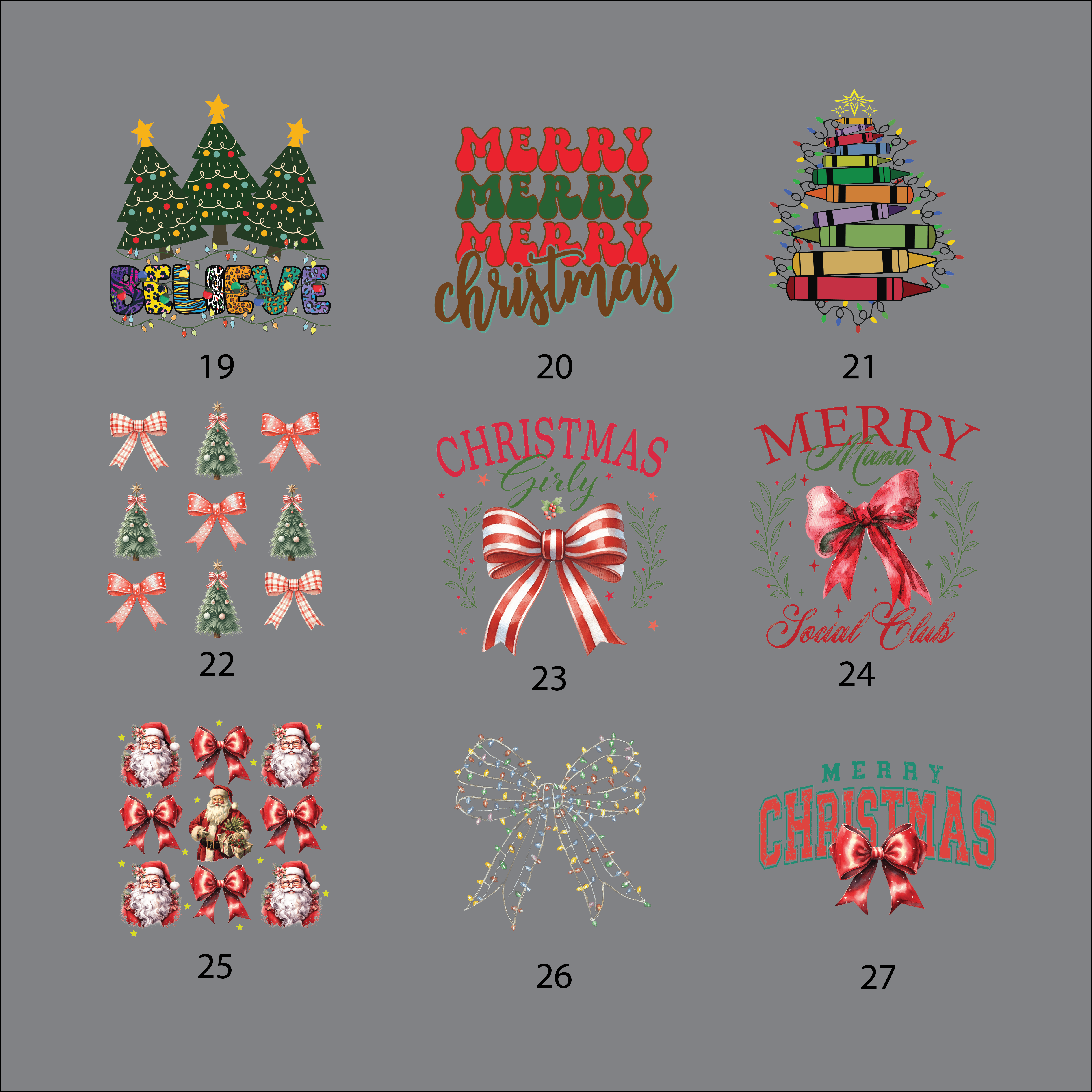 Christmas DTF Transfers (Ready to Press)