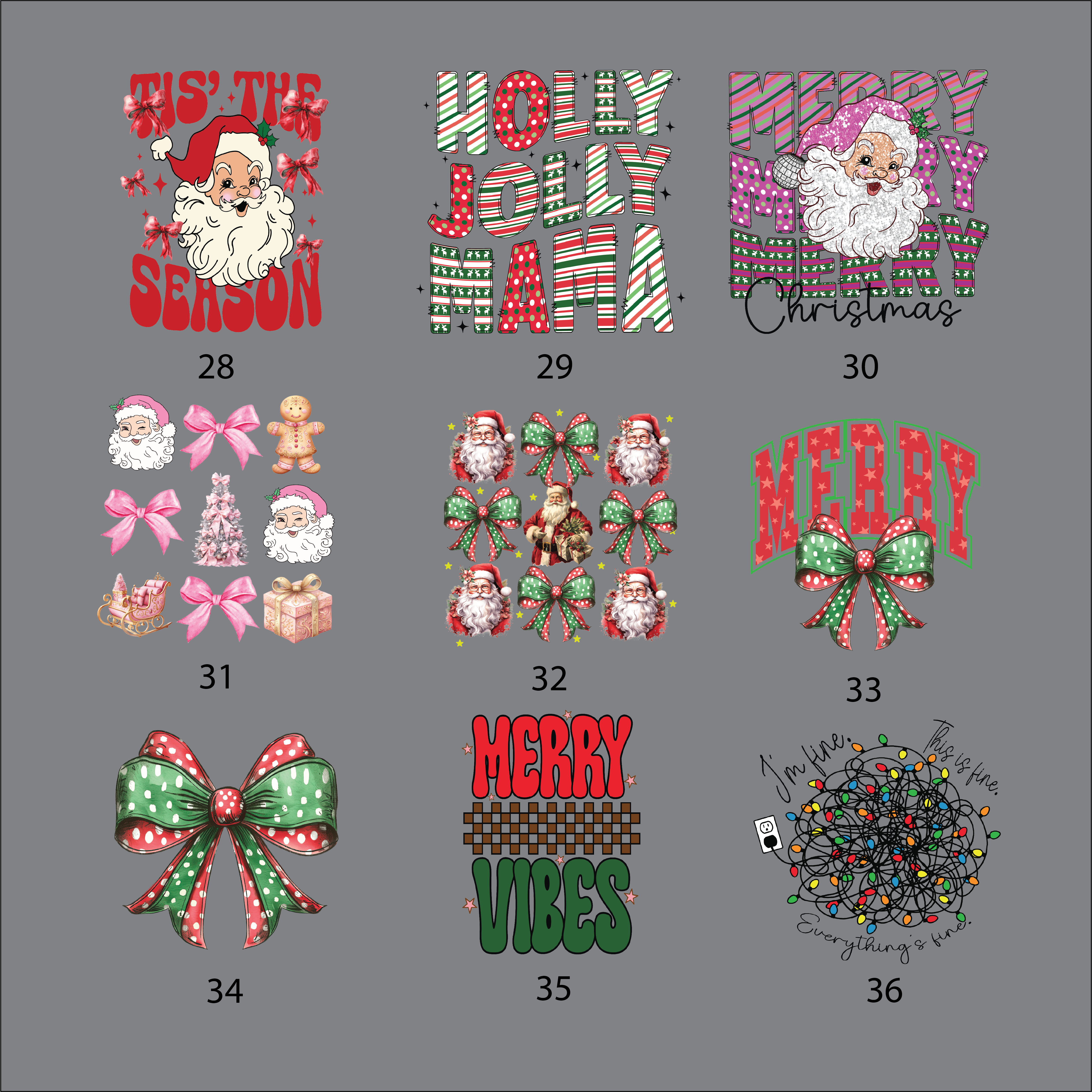 Christmas DTF Transfers (Ready to Press)