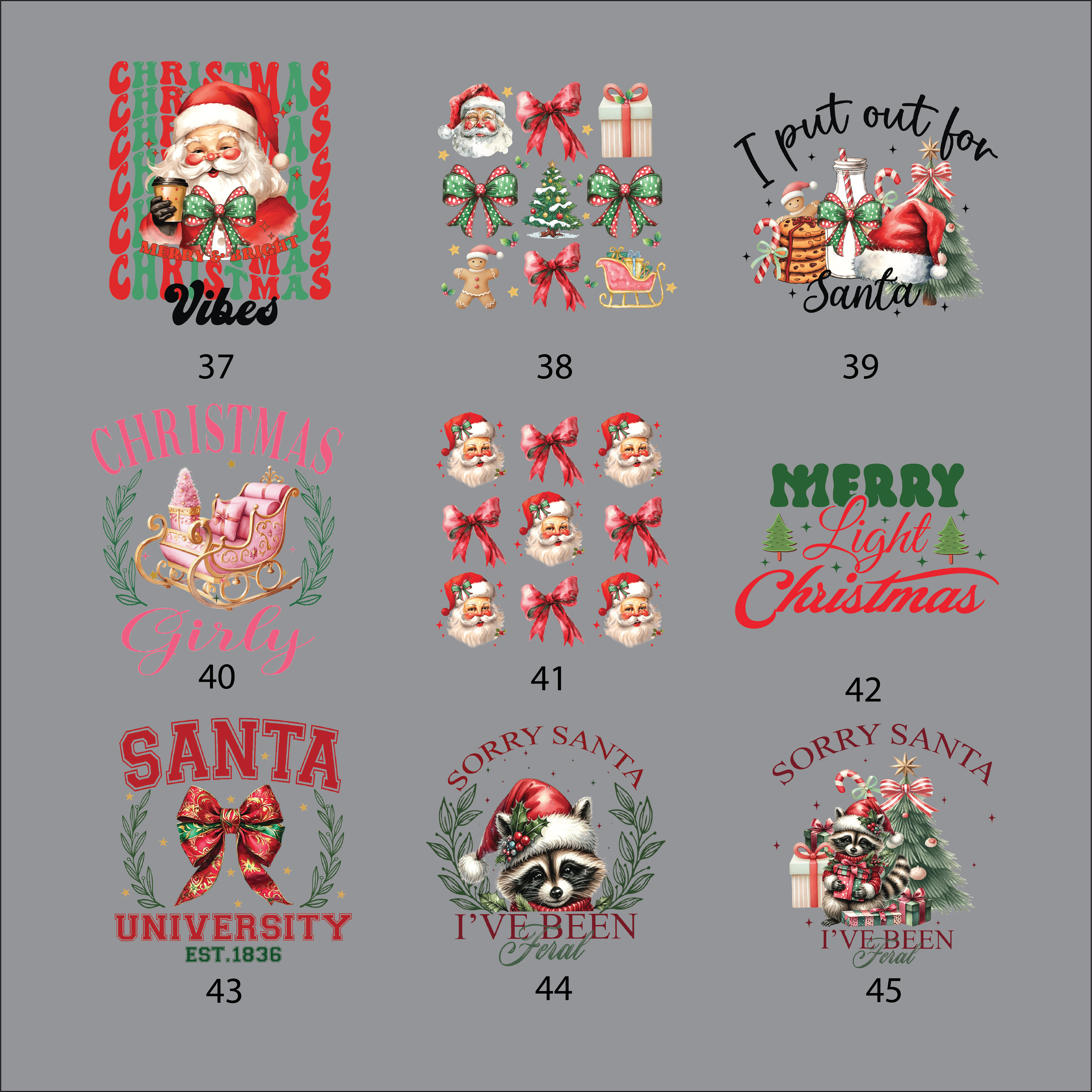 Christmas DTF Transfers (Ready to Press)