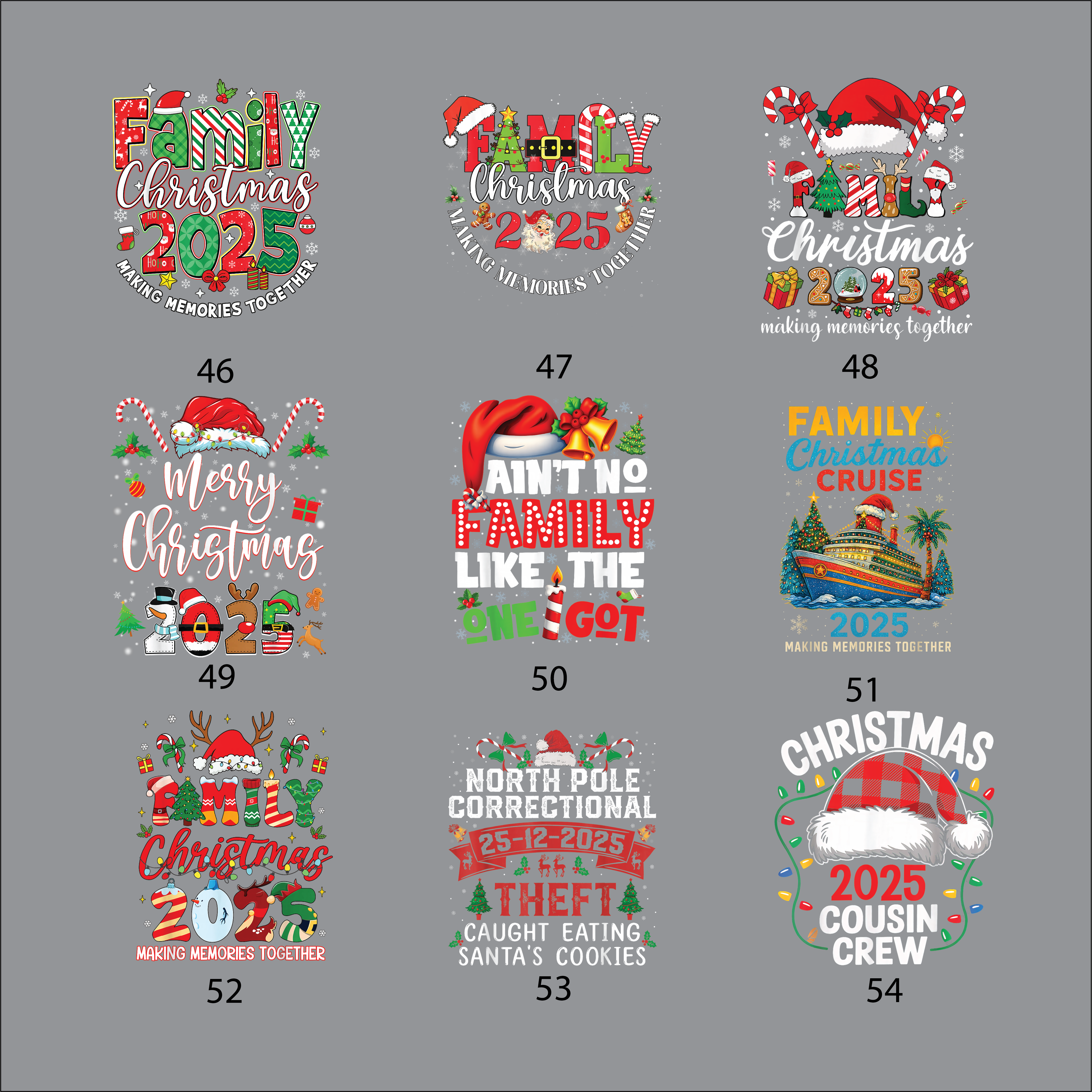 Christmas DTF Transfers (Ready to Press)