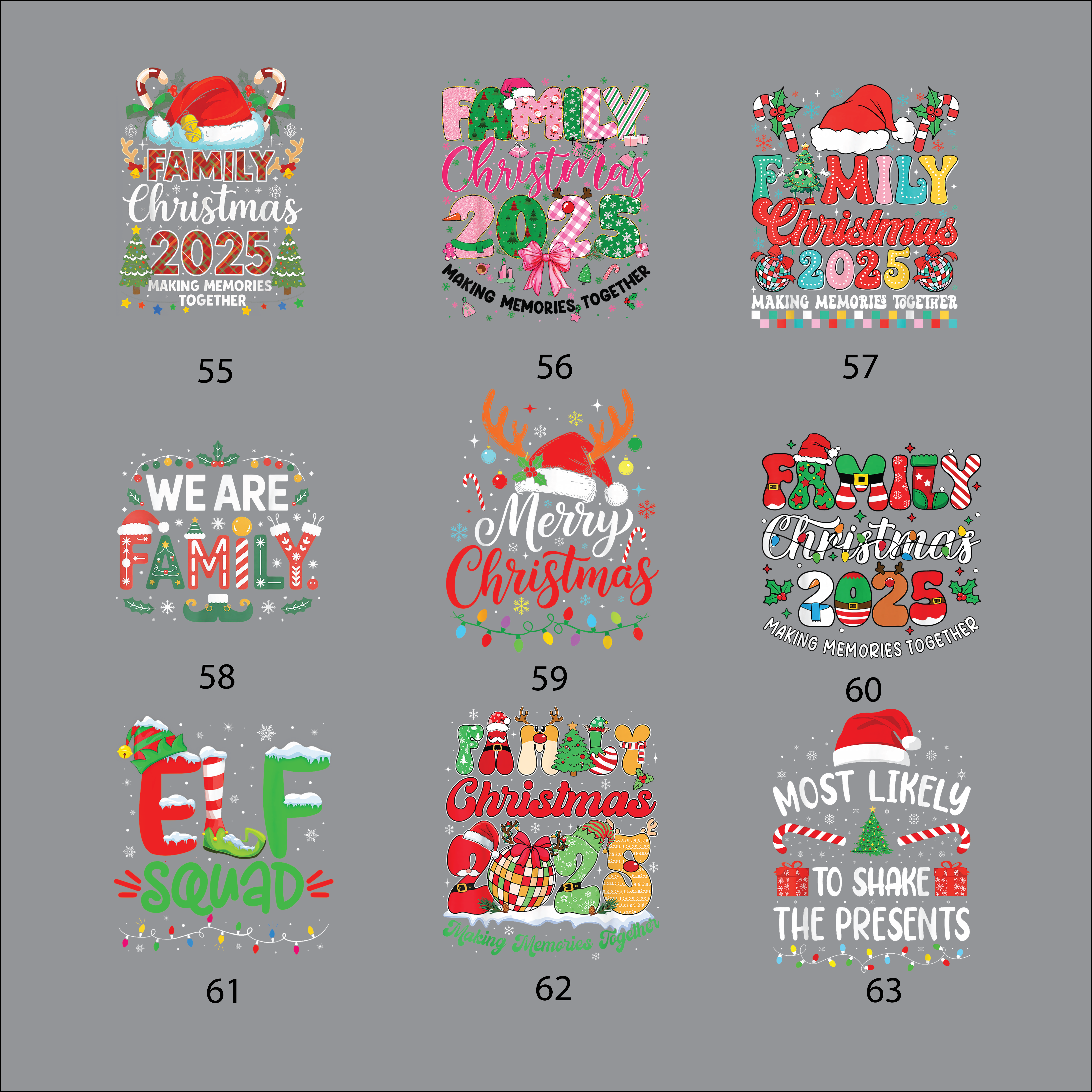 Christmas DTF Transfers (Ready to Press)