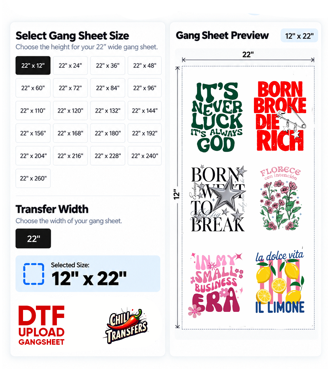 Upload DTF Gang Sheet